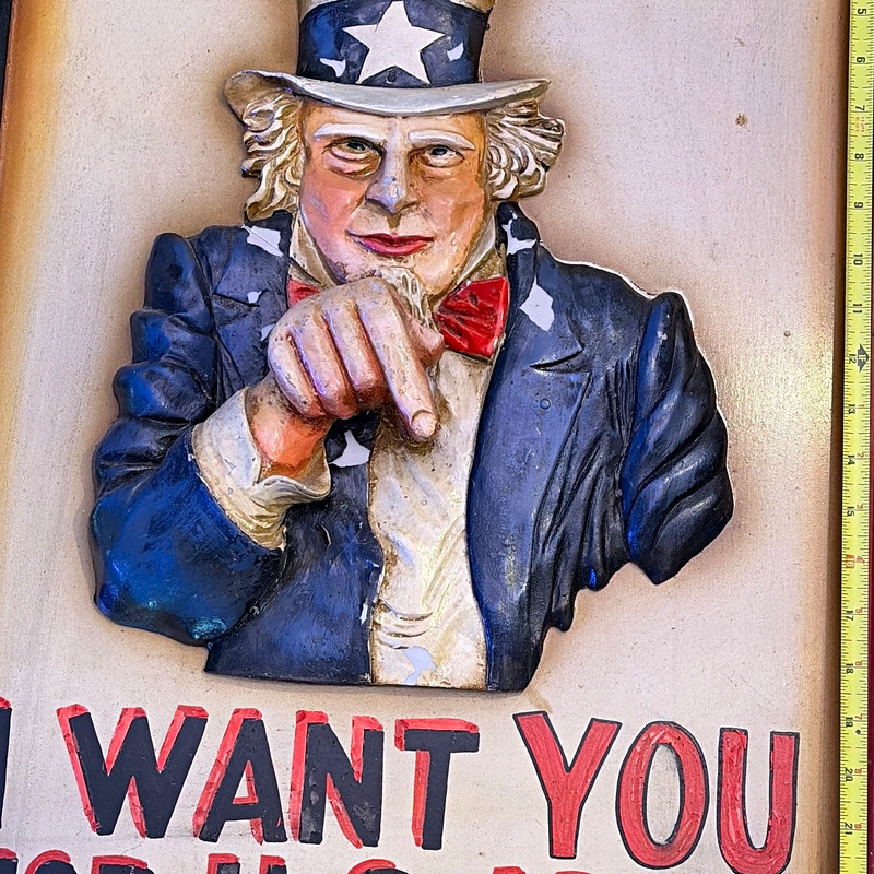 Uncle Sam I Want You for U.S. Army 3D Effect Wall Mounted Vertical Sign