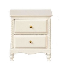 Dolls House White Summer Bedside Chest Shabby Chic Nightstand Bedroom Furniture