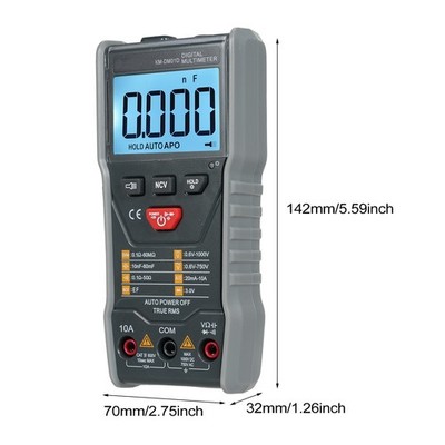 Digital Multimeter Überbereich ''0L'' Anzeige Prüfbuchsen mit Max Eingang Markie