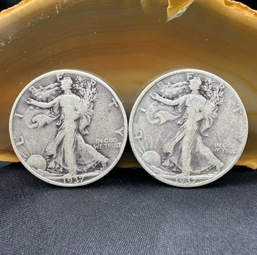 1937 Walking Liberty Silver Half Dollar Circulated Silver 50 Cent Piece Coin Lot