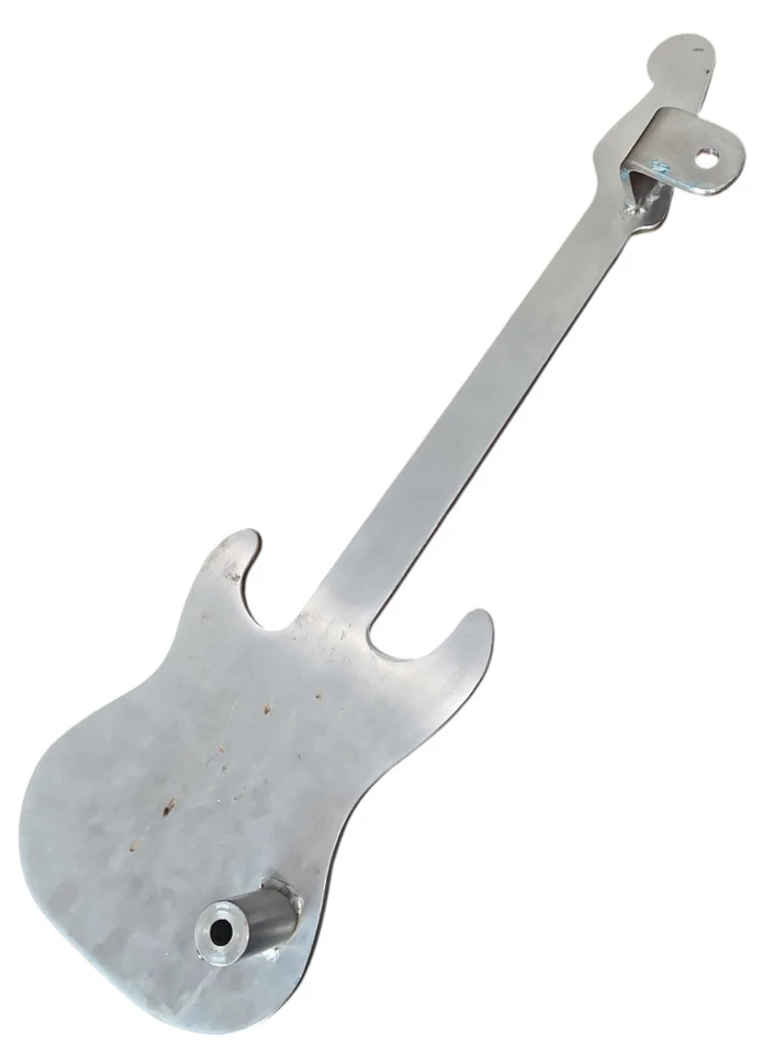 Mango de guitarra de acero arte de pared 21" decoración industrial tienda hombre cueva montaje único Foto 2 de 4