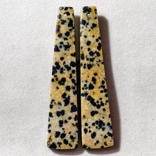60 Cts Natural Dalmatian Jasper Drilled Pair Cabochon Gemstone 59.1 X 14.2 MM