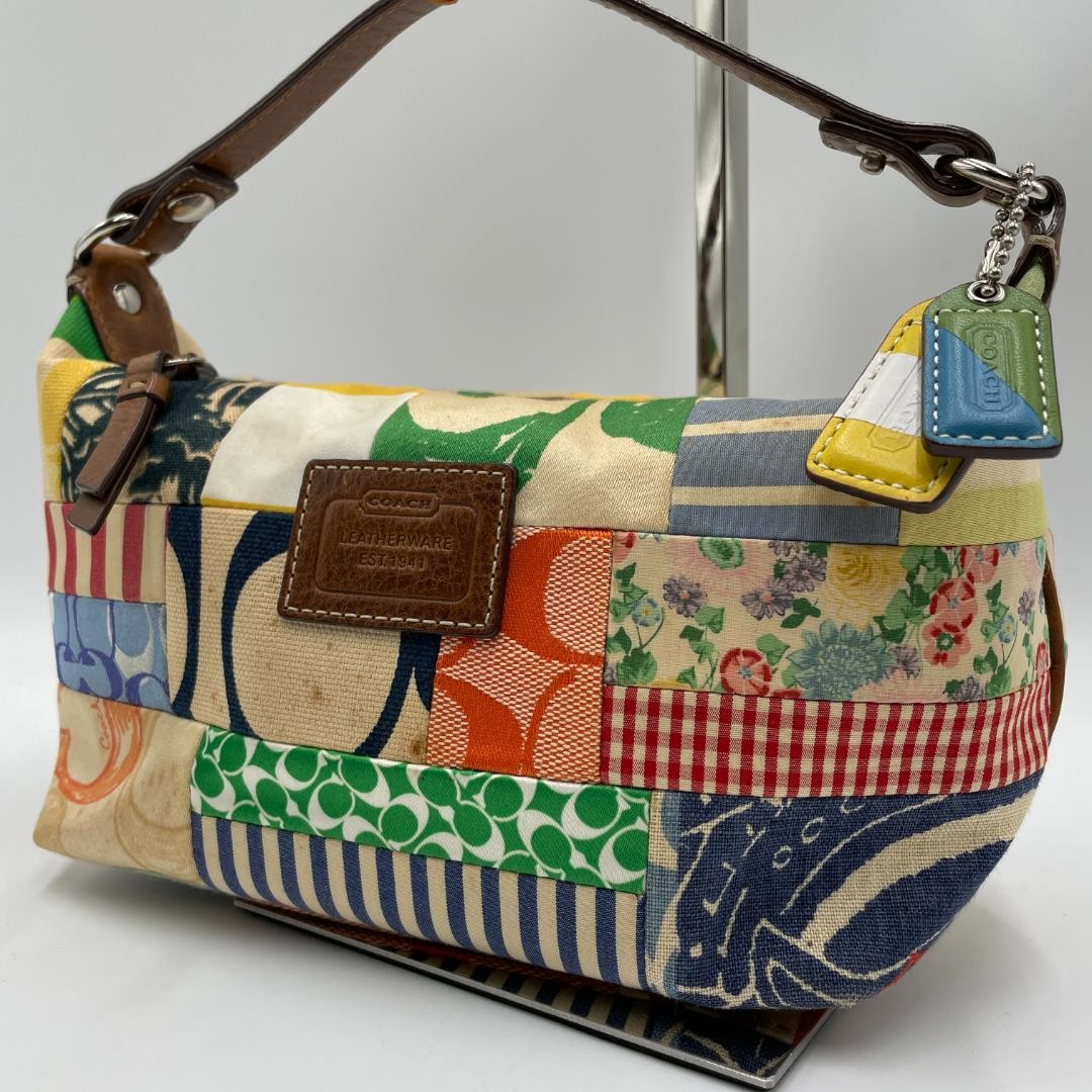 Coach Patchwork Multicolor Canvas Shoulder Bag Sm… - image 1