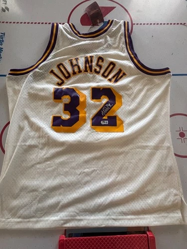 Magic Johnson signed NBA jersey, 1993, Lakers white, Authenticated by Beckett