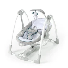 Ingenuity ConvertMe 2-in-1 Compact Portable Baby Swing 2 Infant Seat - Nash