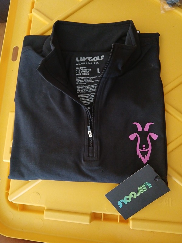 Bnwt New Rare Rangegoats Black Pink LIV Golf Club League 1/4 Zip Pullover Large