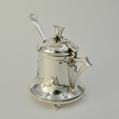 Beautiful Antique French Sterling Silver Mustard Pot Art Nouveau 19th C - Picture 3 of 12