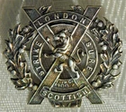 WW1 WW2 ? LONDON SCOTTISH REGIMENT SILVER MILITARY SWEETHEART BADGE BROOCH