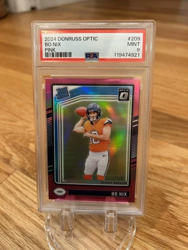 2024 Panini Donruss Optic Bo Nix #209 Pink Prizm PSA 9