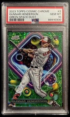Gunnar Henderson 2023 Topps Cosmic Chrome Green Space Dust Refractor #/75 PSA 10