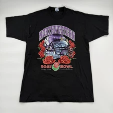 Vintage Northwestern Wildcats Shirt Mens Large NCAA Football Rose Bowl Salem 90s
