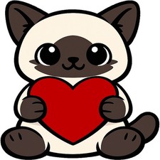 30 Custom Valentine Siamese Cat Personalized Address Labels