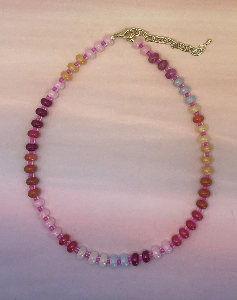 Gargantilla de piedras preciosas inspirada en Anthropologie arco iris Foto 4 de 4