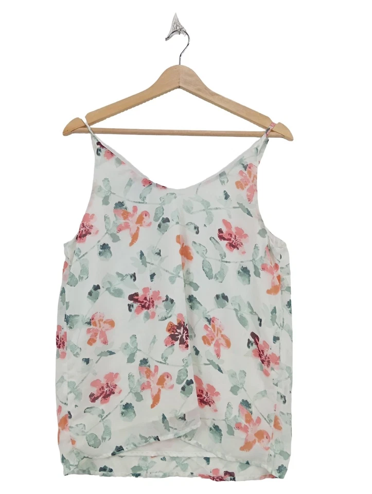 VERO MODA Top de tirantes Mujeres Top Talla EU 40 rosa-naranja claro-blanco - Imagen 2 de 4