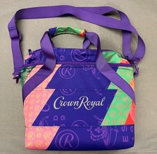 Rare Crown Royal Insulated Zip Cooler Bag Multicolor Pattern Strap Handle HTF