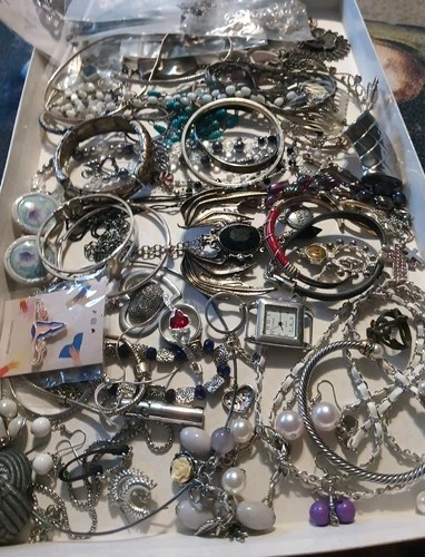 Vintage To Now Silvertone Costume Jewelry Lot 50+ Pieces
