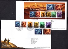 GB - 2019 Christmas Set & MS on 2 x First Day Cover