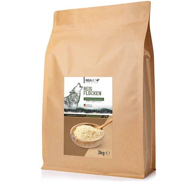 Reavet Reisflocken Hund 3Kg, Reisflocken Barf Zusatz GemüSeflocken Glutenfrei-image