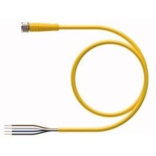 1pc TURCK PKG 4M-10 Cordset, M8 Female to Cut-end, Yellow, 4 cond., 10 mete