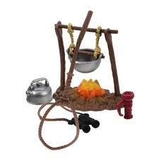 TOYANDONA Dollhouse Stove Kitchen Furniture: Miniature Hanging Stove Tea Kett...
