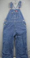 Dickies Overalls Mens 42 Blue Canvas Carpenter Bib Heavy Duty Work Wear
