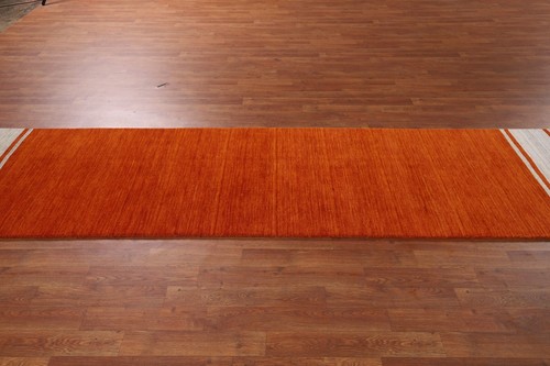 Rust Color Gabbe Oriental 11' Runner Rug 3x11 ft Handmade Wool for Hallway - Picture 12 of 17