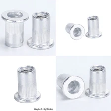 US 100 Pack 1/4-20 Aluminum Flange Nutserts Rivet Nut Rivnut Nutsert