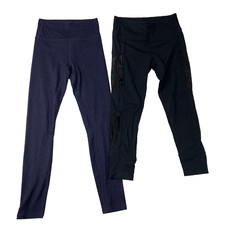 Zyia Active Leggings Women 6-8 Black Blue Gym Yoga Workout