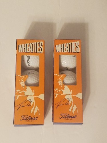 (2) Boxes of 3 Vintage 1996 Wheaties Tiger Woods Titleist Golf Balls -NEW IN BOX