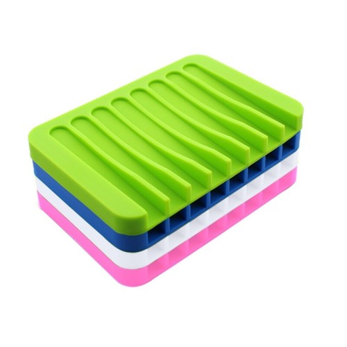 Bathroom Silicone Drain Soap Holder Anti-slip Shelf Storage Rack Organizer New - Bild 2 von 10