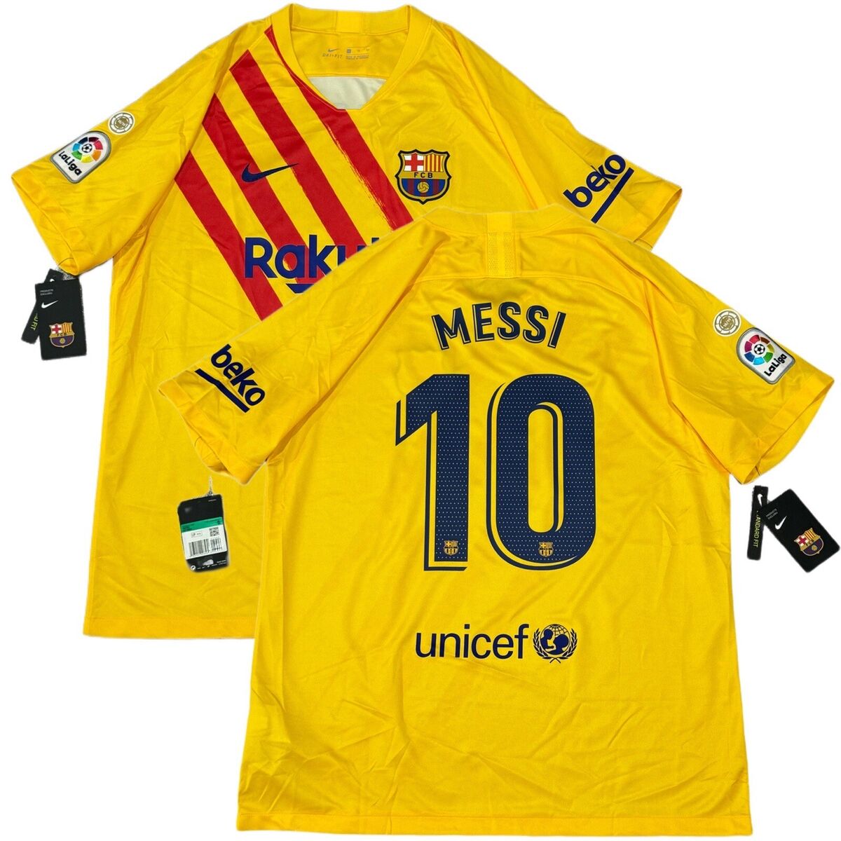 2019/20 Barcelona Fourth Jersey #10 Messi XL Nike Senyera El 2019/20 Barcelona Fourth Jersey #10 Messi XL Nike Senyera El