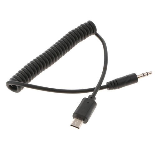Flash PC-sync Socket Cable 3.5mm-S2 Coiled Cord for Sony A7/A7 II/A7R/A7R II