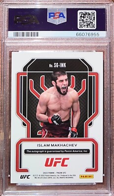 2022 Panini Prizm UFC Islam Makhachev Signatures AUTO PSA 9 MINT