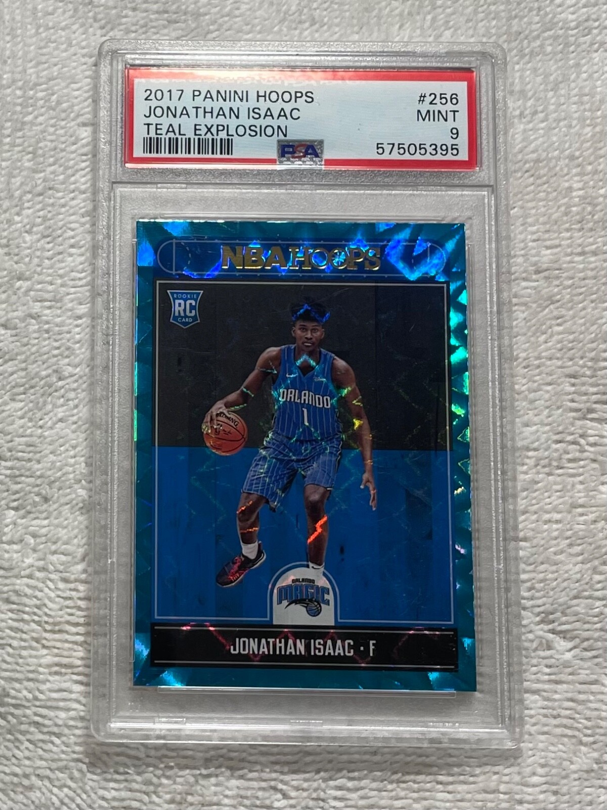2017-18 Panini Hoops Teal Explosion Jonathan Isaac PSA 9 #256 Rookie POP 2