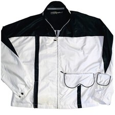 Vintage Jamie Sadock Windbreaker Jacket Golf Size Large Black And White 90s Rare