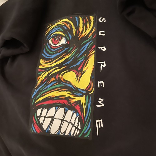 SUPREME Zip Up Hoodie Print x Black M - Picture 3 of 8