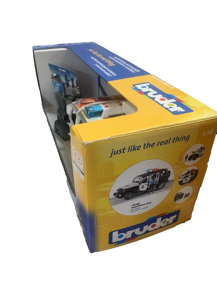 Bruder #02526 Jeep Wrangler Unlimited Rubicon con piel clara policía BN Foto 3 de 3