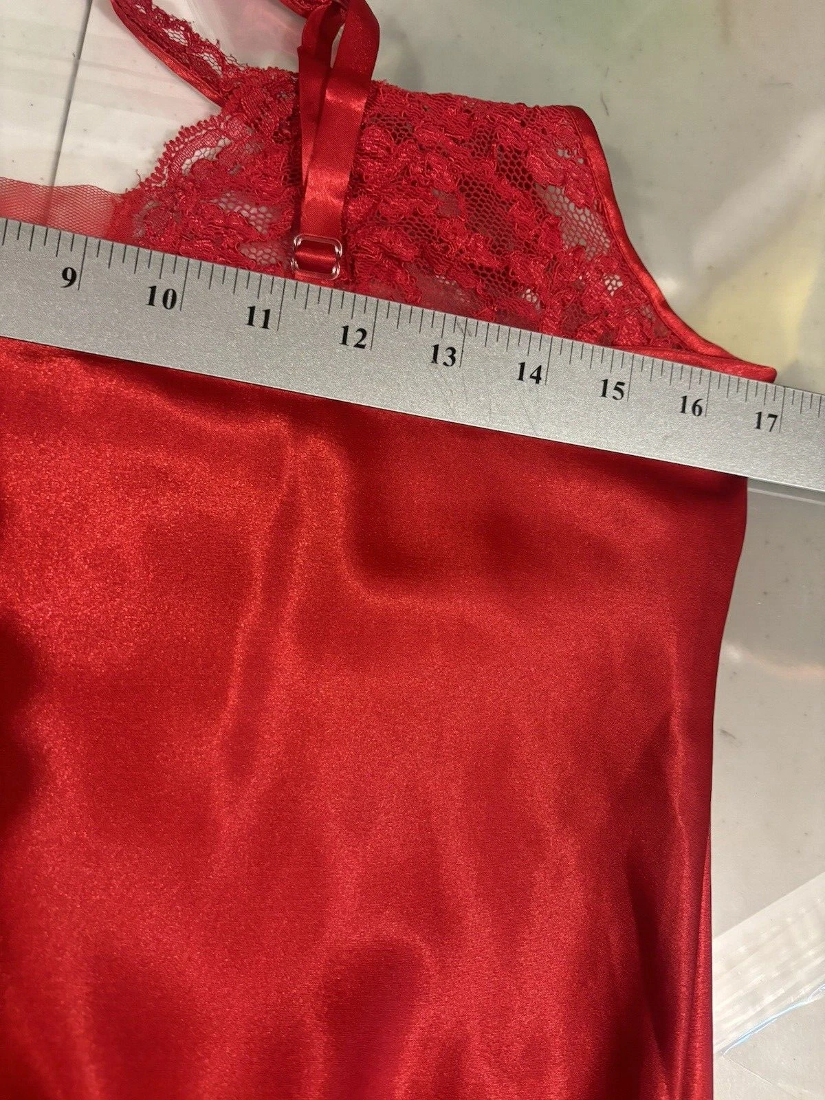 UNDERCOVER Camicia da notte Victorias Secret lingerie abito slip etichetta oro rosso M romantico gotico