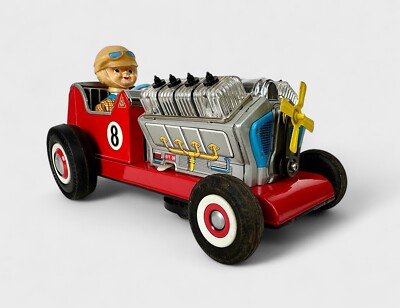 DAIYA Roadster V8 Tin Toy 1950s Japan Battery WORKING car toy box