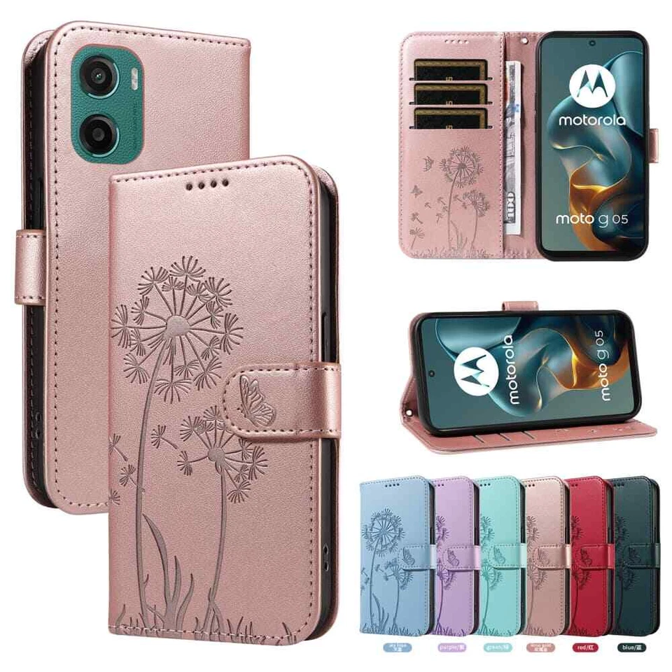 For Motorola Moto G05 G35 G55 G85 G56 G86 Wallet Flip Leather Phone Case Cover - Image 2 of 4