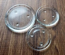 Flat Glass Stand Base  Plate for Pillar Candles Set Of 3