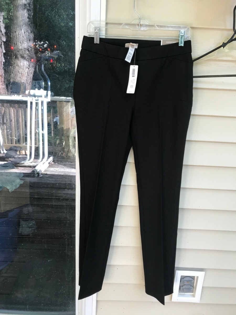 $89 chicos comfort waist straight leg pant black stretch 570226142