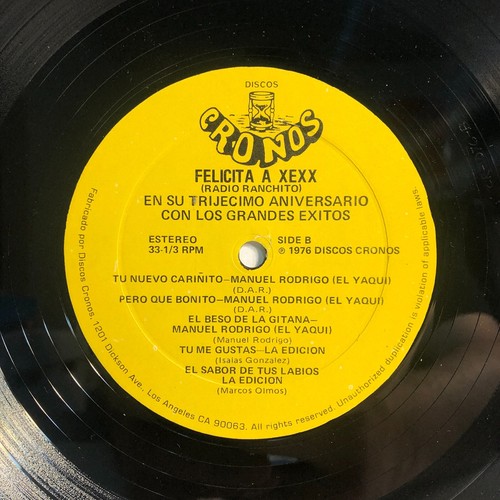DISCOS CRONOS 1976 Compilation Feliz Aniversario LP Vinyl Record ranchera NM- - Picture 5 of 6