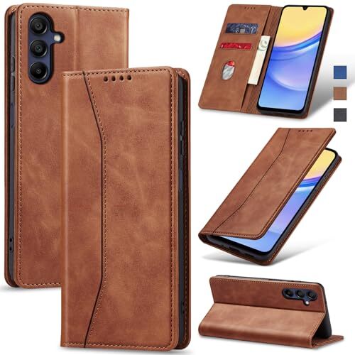 Flip Wallet Case for Samsung Galaxy A15 5G,Leather Magnetic Samsung A15 Brown - Picture 7 of 7