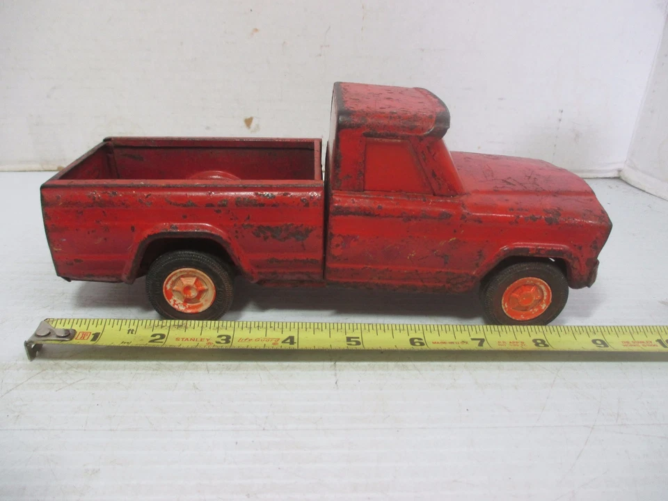 3 Vtg. Metal Tonka Toys - Front Loader Backhoe, Bulldozer, Red Jeep Truck 502030 - Image 3 of 4