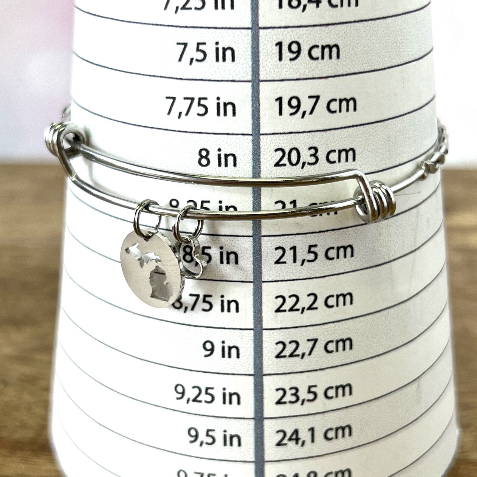 Bangle Bracelet Stack with Charms, Most Silver To… - image 12