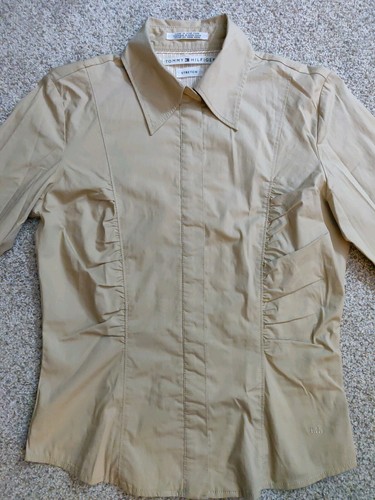 Tommy Hilfiger Women’s 2 Top Long Sleeve Beige/latte Shirt Front Fastene - Picture 2 of 10