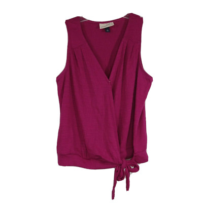 Universal Thread Top Faux Wrap V-neck Women Size XS Purple Sleeveless Tie Front