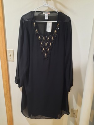 Women s Black  Love Squared Brand Sequence Dress Size 2X New With Tags. Nice. 