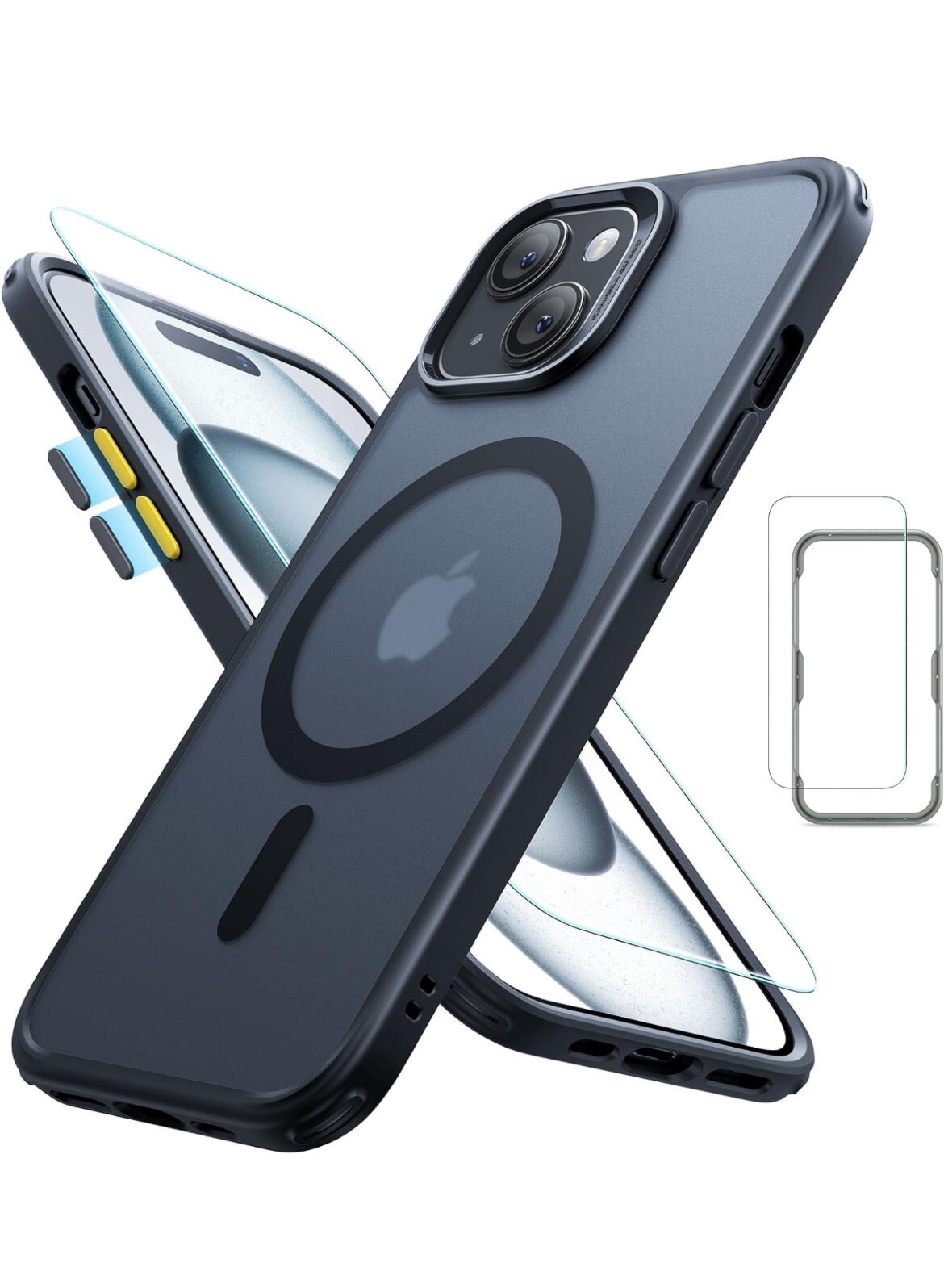 ESR Translucent Black Matte Case for iPhone 15 Case Screen & Lens Protectors-image